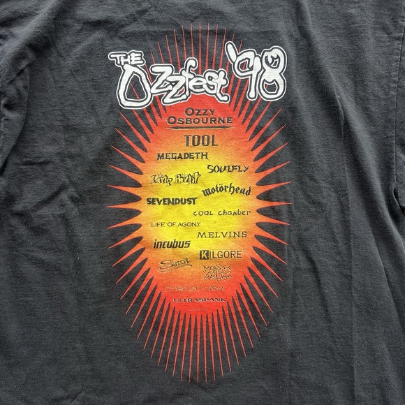 Vintage Ozzy Osbourne Shirt Men's XL Black Ozzfest 98 Concert Rock Heavy Metal - Picture 5 of 10